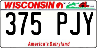 WI license plate 375PJY