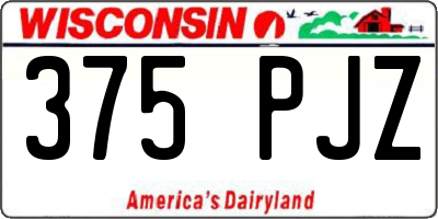 WI license plate 375PJZ