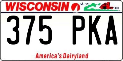 WI license plate 375PKA
