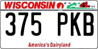 WI license plate 375PKB