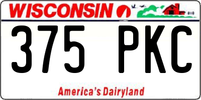 WI license plate 375PKC