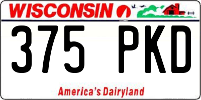 WI license plate 375PKD