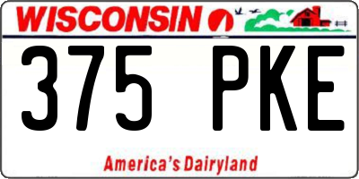 WI license plate 375PKE