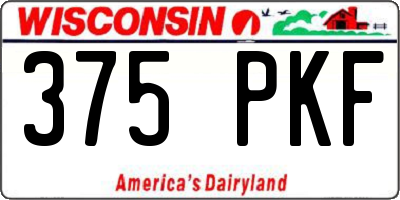 WI license plate 375PKF