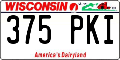 WI license plate 375PKI