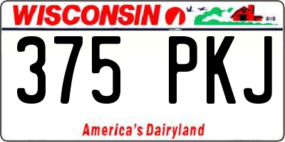 WI license plate 375PKJ