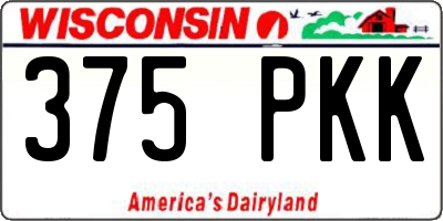 WI license plate 375PKK