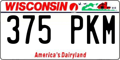 WI license plate 375PKM