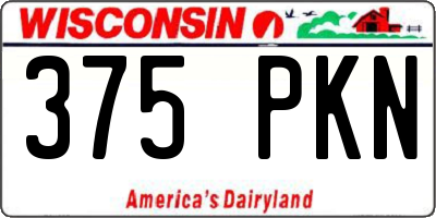 WI license plate 375PKN