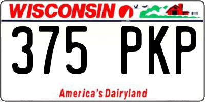 WI license plate 375PKP