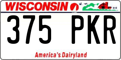WI license plate 375PKR