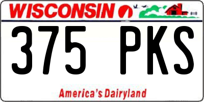 WI license plate 375PKS
