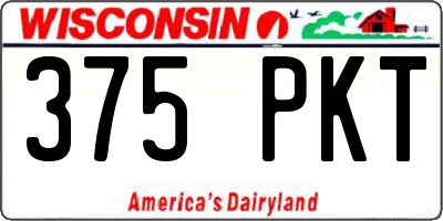 WI license plate 375PKT