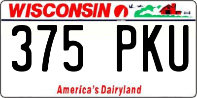WI license plate 375PKU