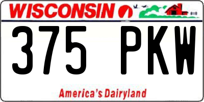 WI license plate 375PKW