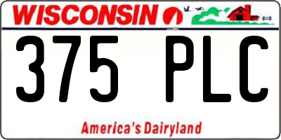 WI license plate 375PLC