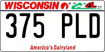 WI license plate 375PLD