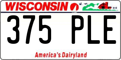 WI license plate 375PLE