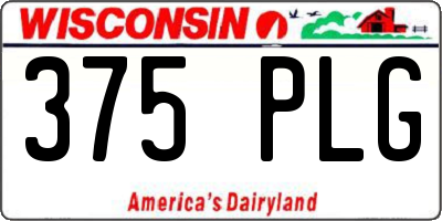 WI license plate 375PLG