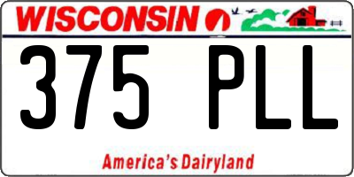WI license plate 375PLL
