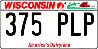 WI license plate 375PLP