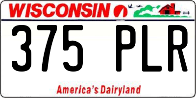 WI license plate 375PLR