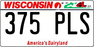 WI license plate 375PLS
