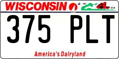WI license plate 375PLT