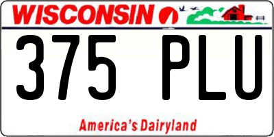 WI license plate 375PLU