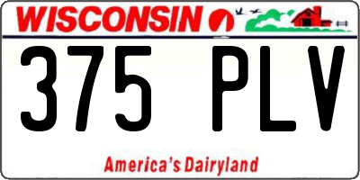WI license plate 375PLV