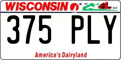 WI license plate 375PLY