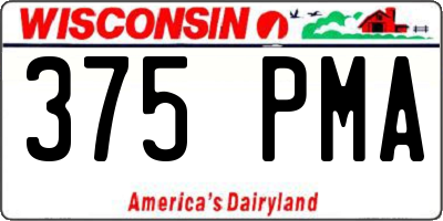 WI license plate 375PMA