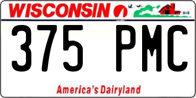 WI license plate 375PMC