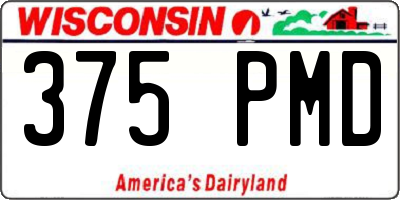 WI license plate 375PMD