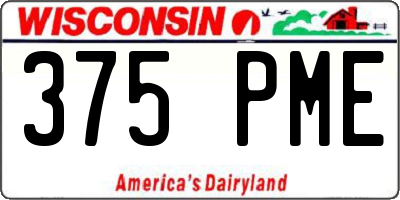 WI license plate 375PME