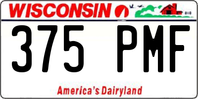 WI license plate 375PMF