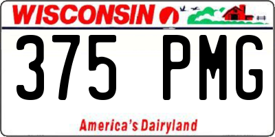 WI license plate 375PMG