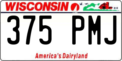 WI license plate 375PMJ