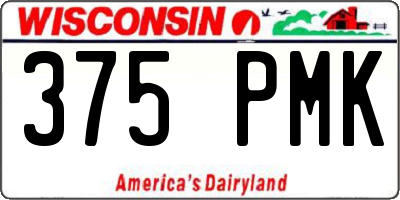 WI license plate 375PMK