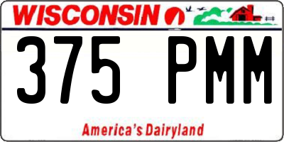 WI license plate 375PMM