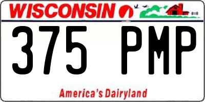WI license plate 375PMP