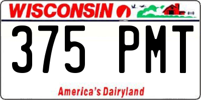 WI license plate 375PMT