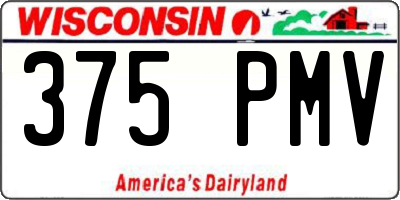 WI license plate 375PMV