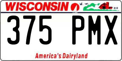 WI license plate 375PMX