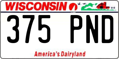 WI license plate 375PND