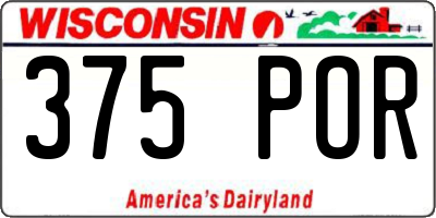 WI license plate 375POR