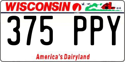 WI license plate 375PPY