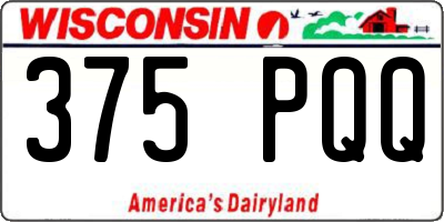 WI license plate 375PQQ