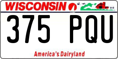 WI license plate 375PQU