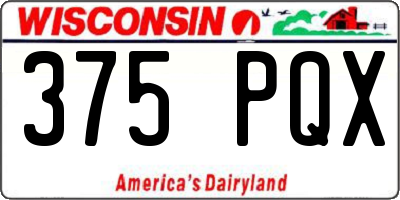 WI license plate 375PQX